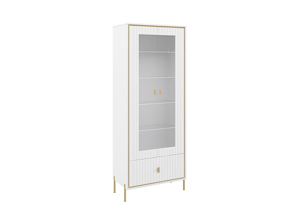 Шкафы в гостиную - Шкаф комбинированный ЛЮКСОР, Белый глянец -02(1) - Белорусская мебель