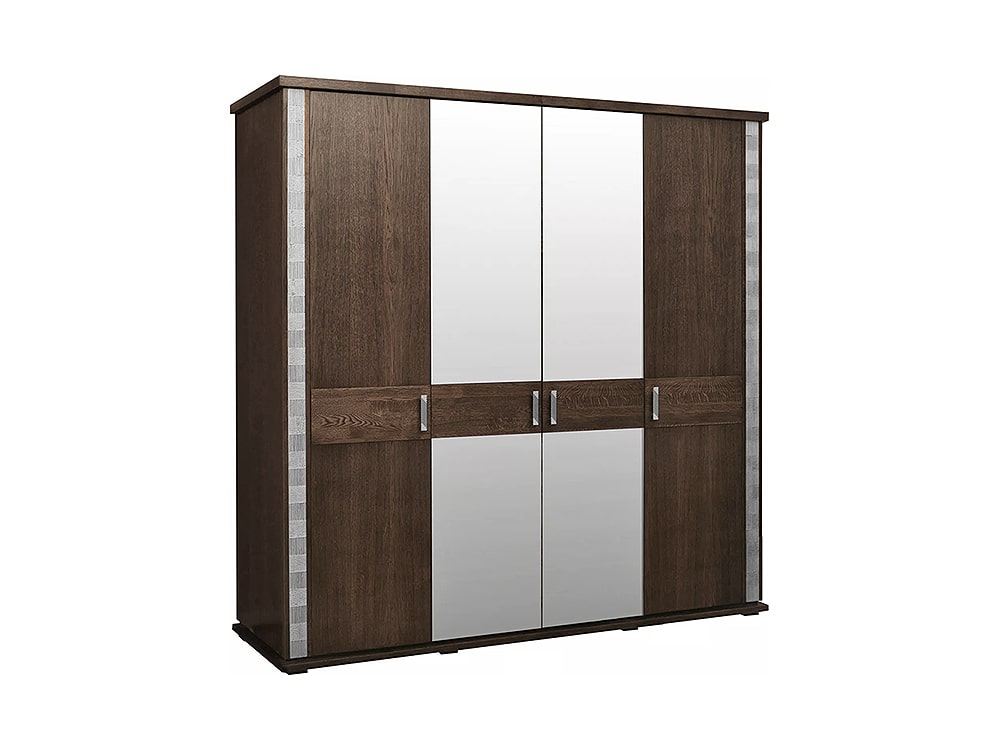 Шкафы для одежды - Шкаф для одежды ТУНИС П344.09, Венге с серебром(1) - Белорусская мебель