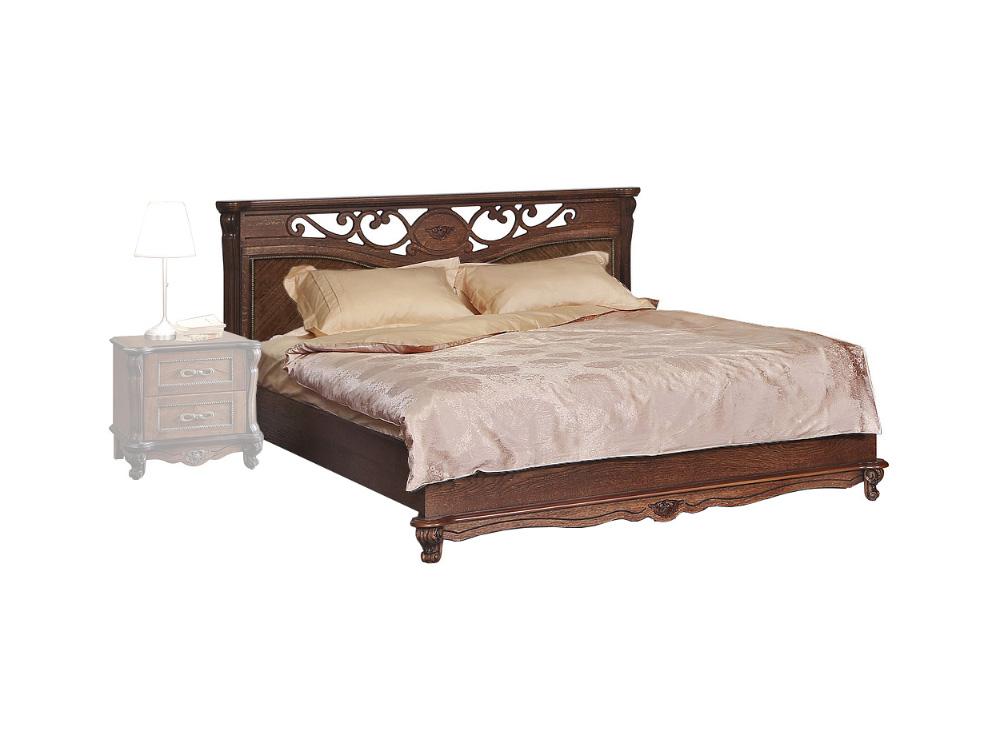Кровати - Кровать двуспальная АЛЕЗИ (изножье низкое), Табак, 2-14(1) - Белорусская мебель