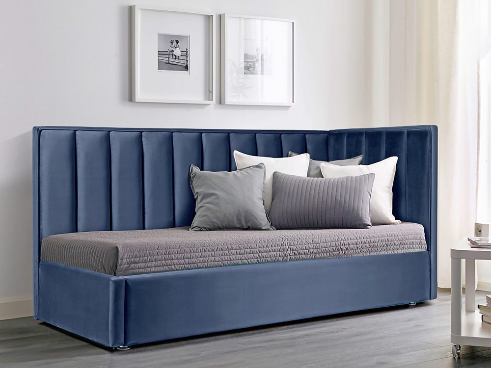 Интерьерные мягкие кровати - Кровать односпальная ЕВА с боковым щитом (90)(3) - Белорусская мебель