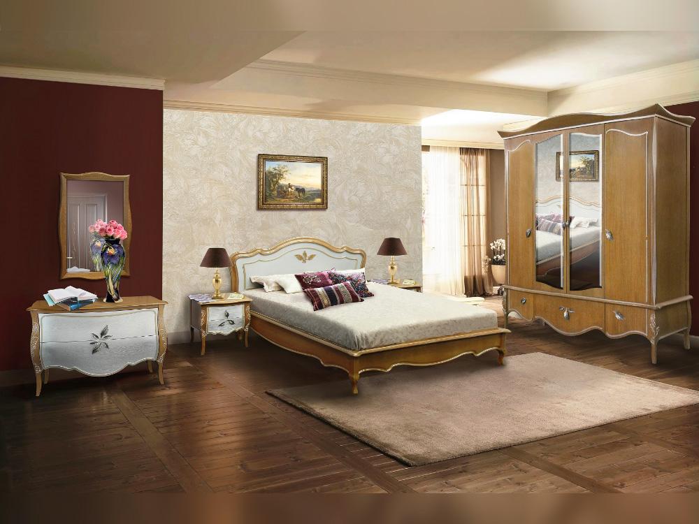 Наборы спален - Спальня ТРИО (коньяк + серебряная патина)(2) - Белорусская мебель