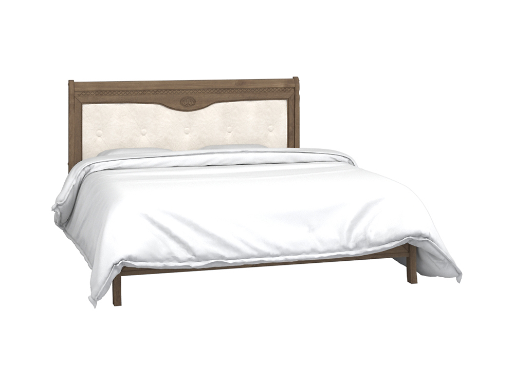Кровати - Кровать двуспальная ЛИКА (изножье низкое), ММ-137-02/18Б, Табак + ТП(1) - Белорусская мебель