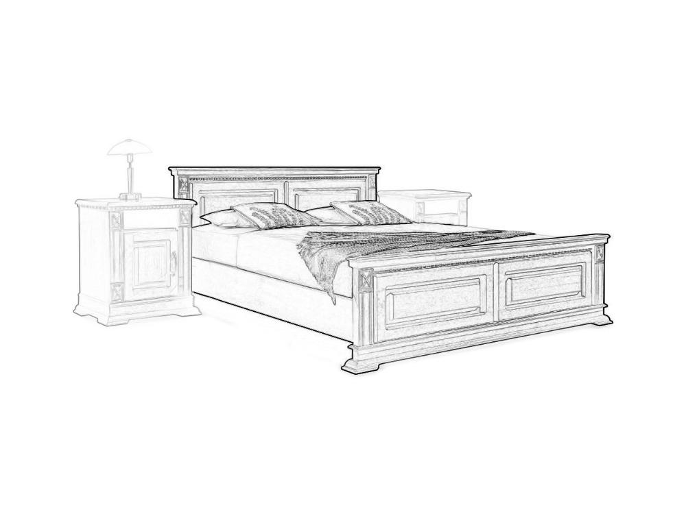 Кровати - Кровать односпальная ВЕРДИ ЛЮКС (120), изножье высокое, Черешня с золочением(1) - Белорусская мебель