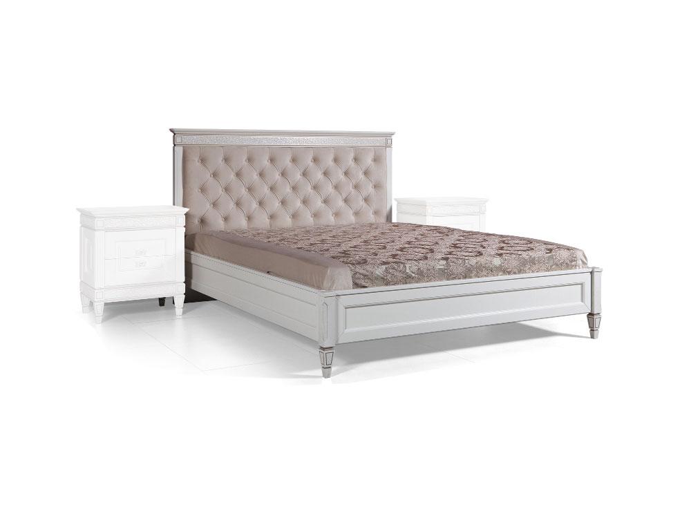 Кровати - Кровать двуспальная БРИСТОЛЬ 1, Белый дуб с патиной, ГМ 6481(1) - Белорусская мебель