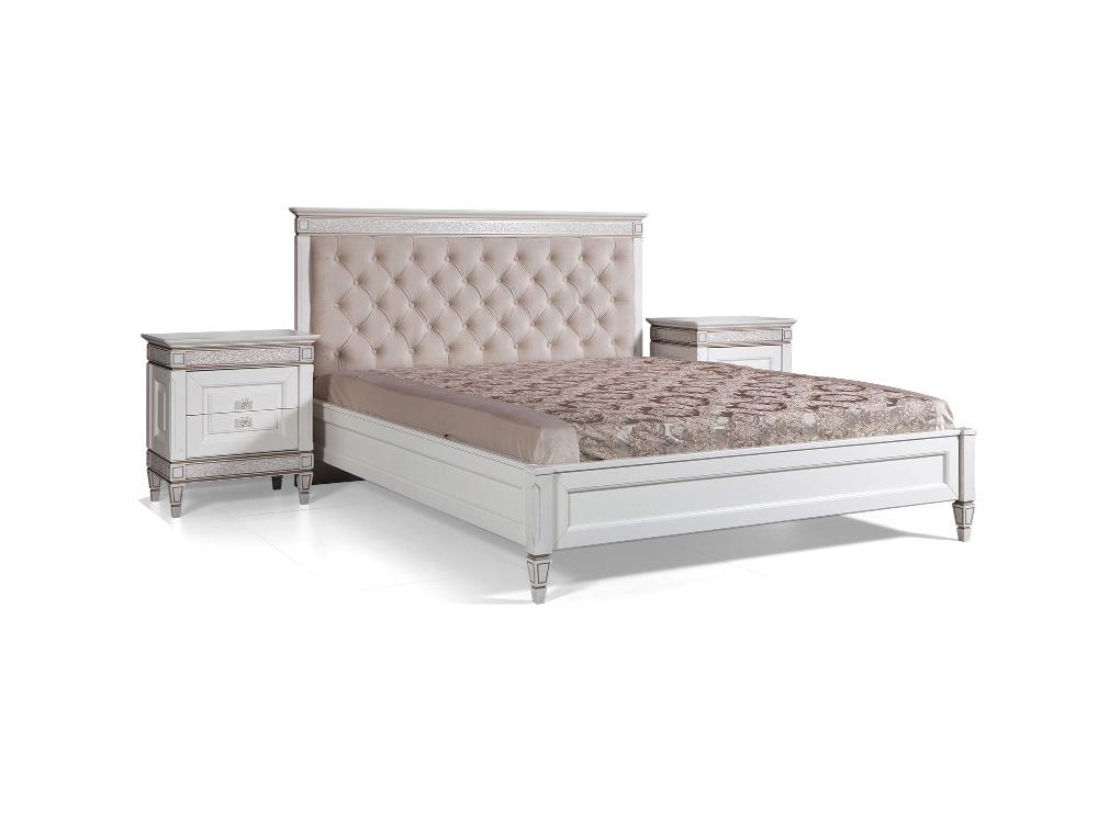 Кровати - Кровать двуспальная БРИСТОЛЬ 1, Белый дуб с патиной, ГМ 6481(4) - Белорусская мебель