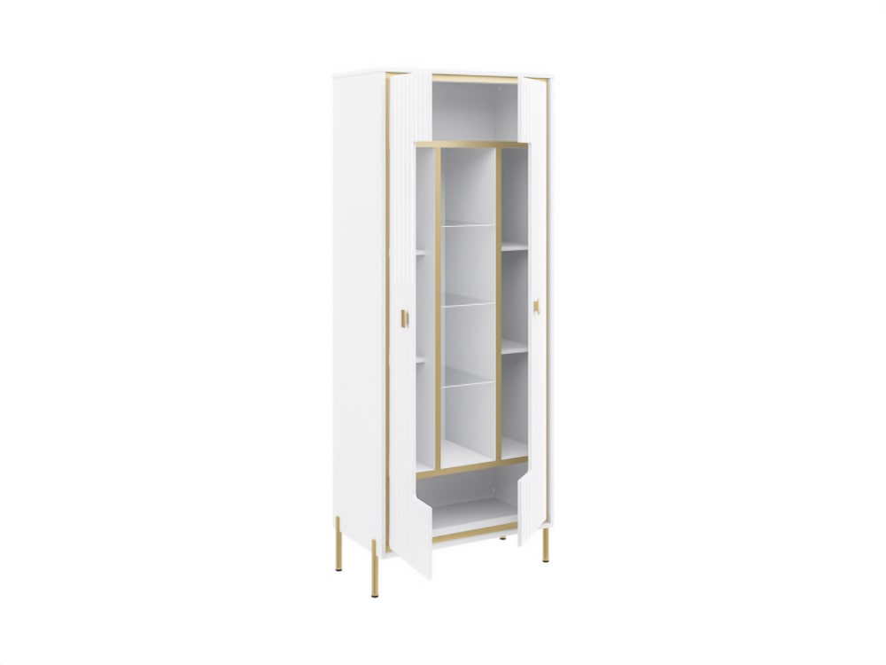 Шкафы в гостиную - Шкаф комбинированный ЛЮКСОР, Белый глянец -04(2) - Белорусская мебель