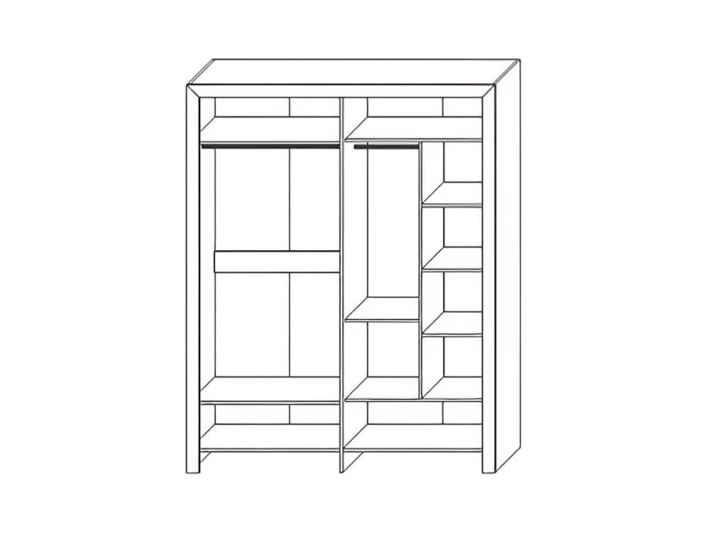 Шкафы для одежды - Шкаф для одежды 4Д ЭСТЕЛЬ, Сосна натуральная + Дуб Полярный(2) - Белорусская мебель