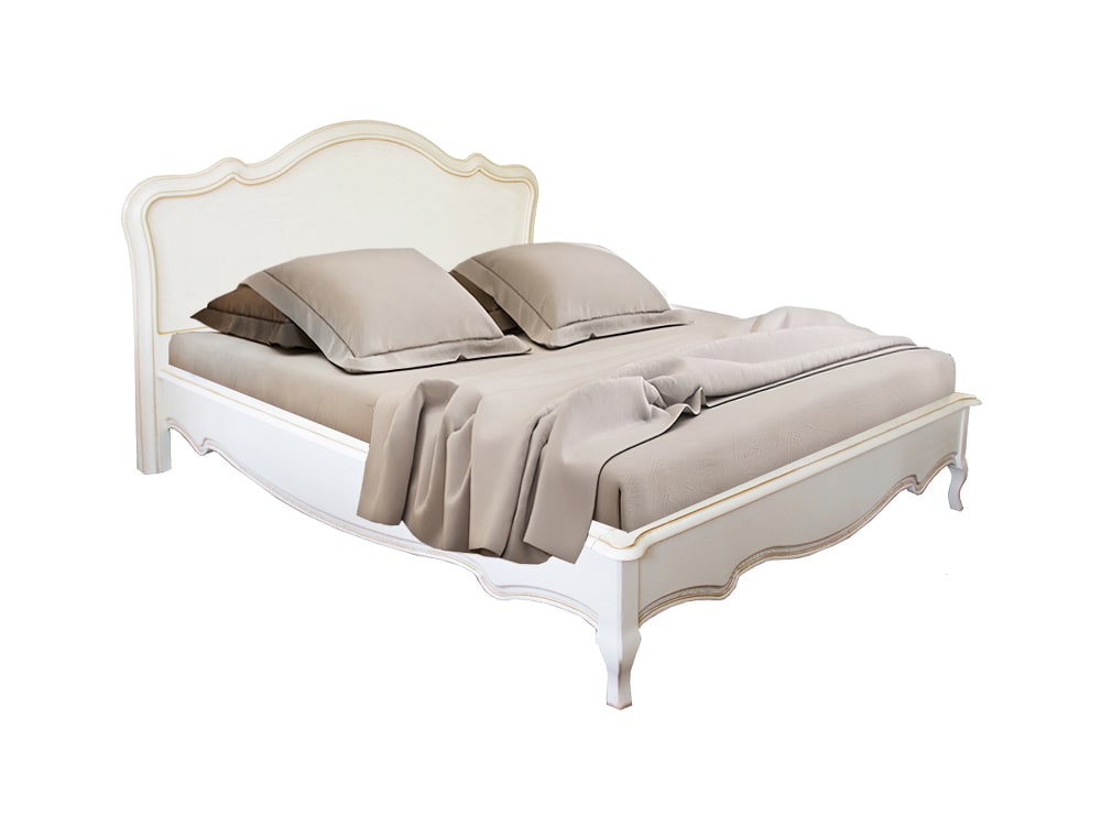 Кровати - Кровать двуспальная ТРИО тип Б, (160) Белая эмаль золото(1) - Белорусская мебель