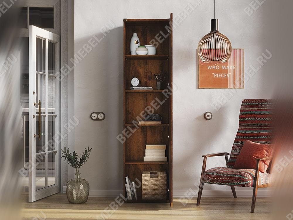 Шкафы в гостиную - Одностворчатый шкаф-пенал Индиана, Дуб саттер(2) - Белорусская мебель