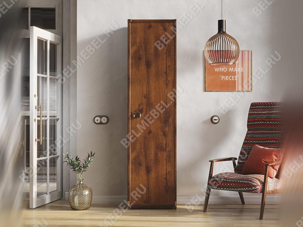 Шкафы в гостиную - Одностворчатый шкаф-пенал Индиана, Дуб саттер(4) - Белорусская мебель
