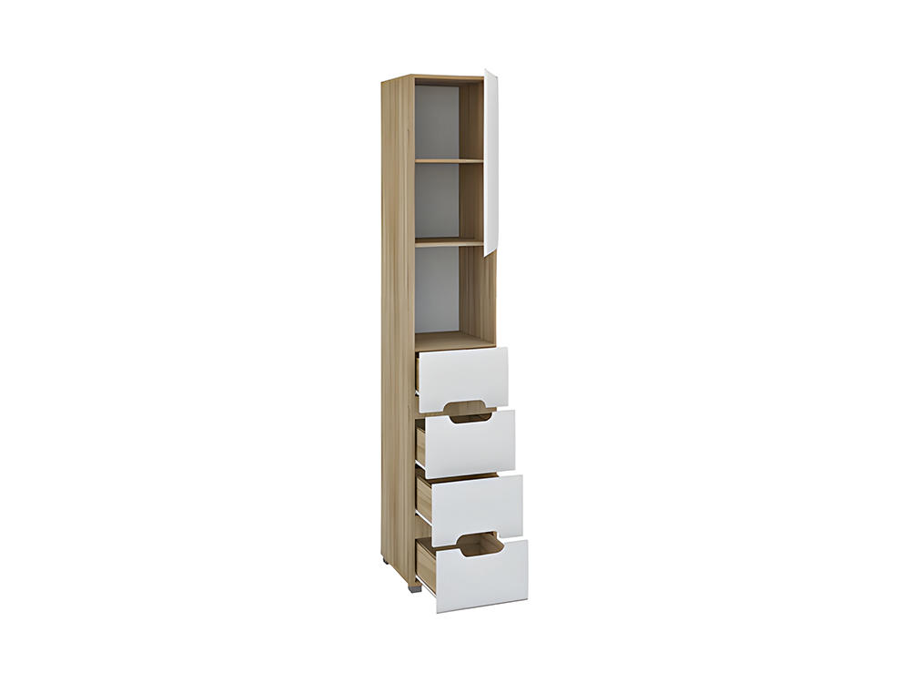 Шкафы для одежды - Шкаф комбинированный ЛЕОНАРДО, Белое дерево + Дуб сонома(2) - Белорусская мебель