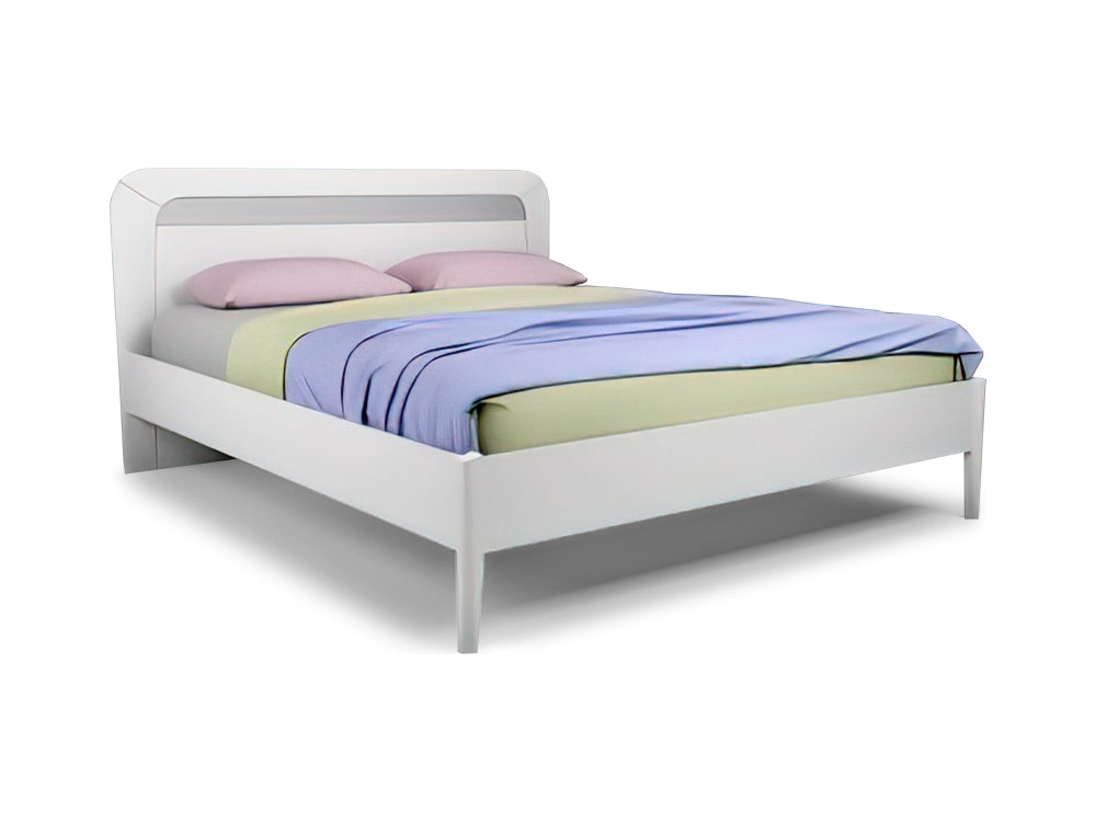 Кровати - Кровать односпальная ЛОРЕНА (180), Альба + Серебряная патина(1) - Белорусская мебель
