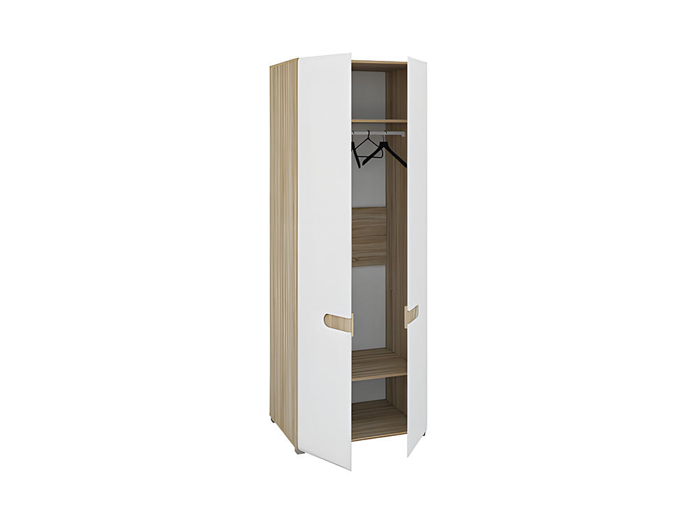 Шкафы для одежды - Шкаф для одежды ЛЕОНАРДО, Белое дерево + Дуб сонома МН-026-22(2) - Белорусская мебель
