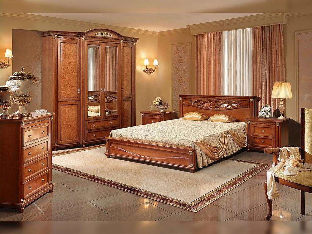 Кровати - Кровать двуспальная ВАЛЕНСИЯ, Каштан, П254.51 2М(4) - Белорусская мебель