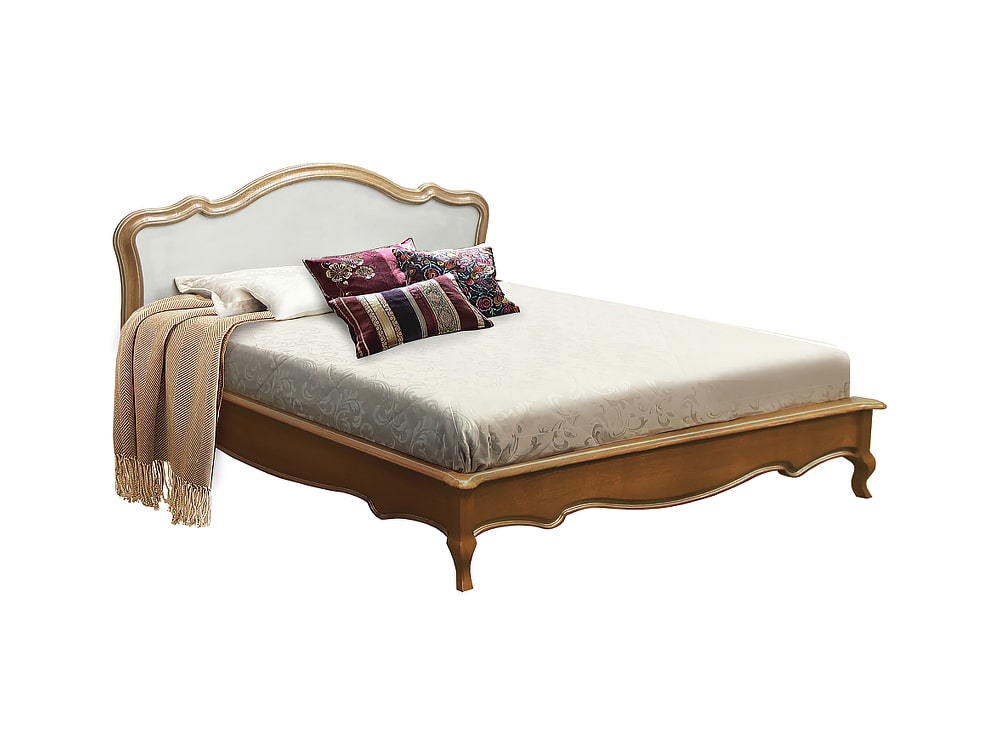 Кровати - Кровать двуспальная ТРИО тип Б, (160) Коньяк + серебряная патина(1) - Белорусская мебель