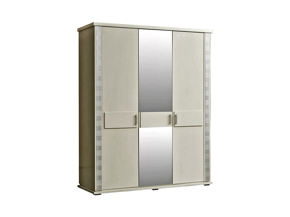 Шкафы для одежды - Шкаф для одежды ТУНИС П344.01, Слоновая кость с серебром(1) - Белорусская мебель