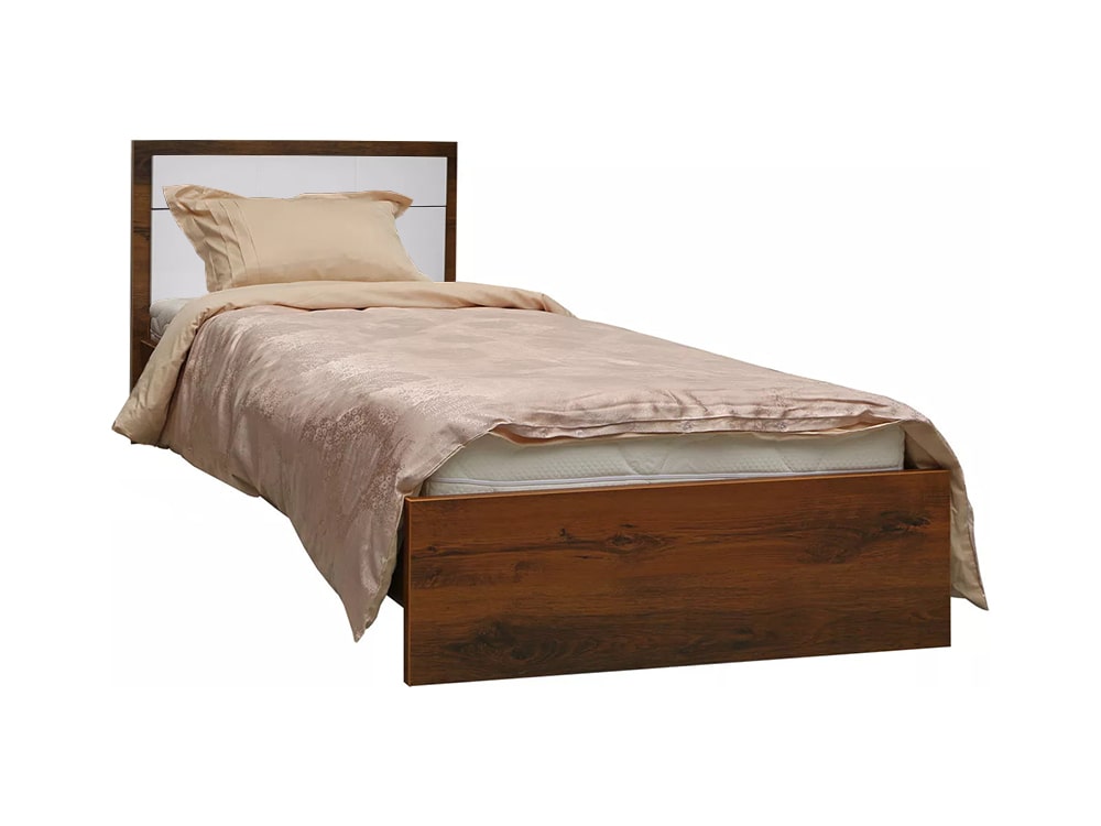 Кровати - Кровать одинарная МОНАКО, Дуб Саттер + Белый глянец(1) - Белорусская мебель