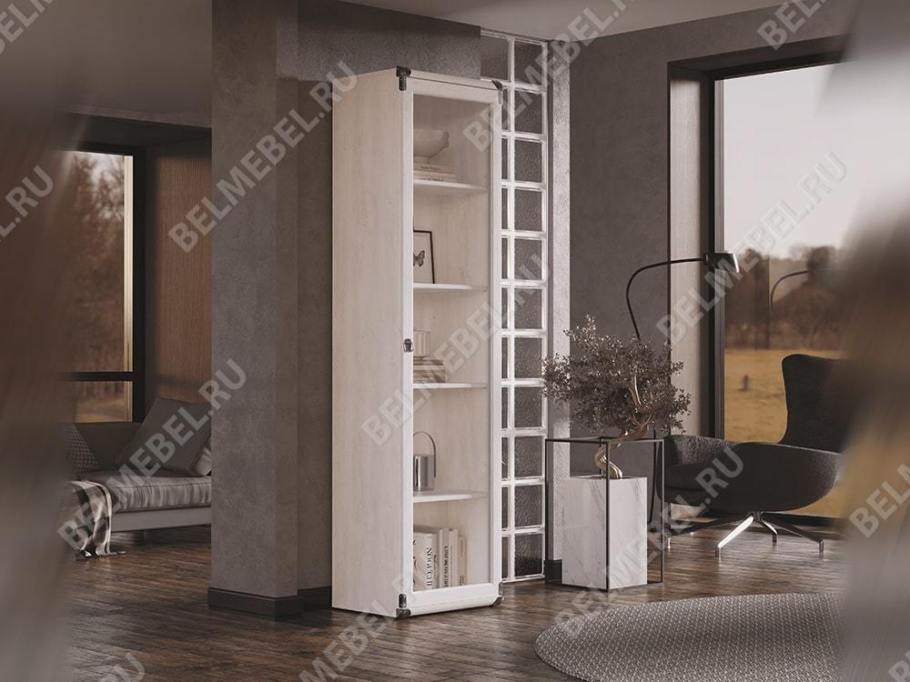 Шкафы с витриной - Витрина Индиана одностворчатая, Сосна Каньон(4) - Белорусская мебель