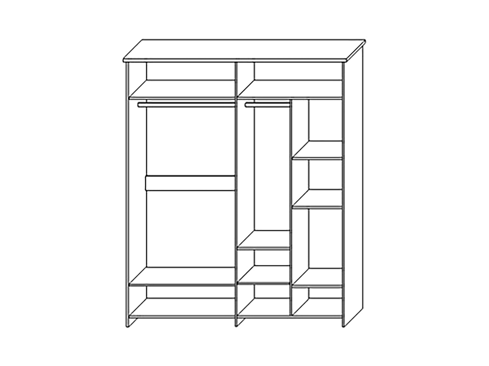 Шкафы для одежды - Шкаф для одежды 4Д СКАНДИНАВИЯ, Графит + Дуб Наварра(2) - Белорусская мебель