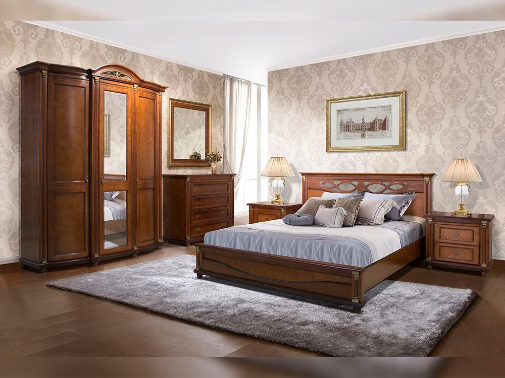 Кровати - Кровать двуспальная ВАЛЕНСИЯ, Каштан, П3.589.1.08(3) - Белорусская мебель