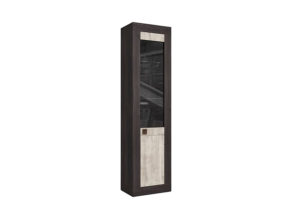 Шкафы с витриной - Шкаф с витриной ЛОНДОН 2Д, Дуб Кентерберри + Сосна натуральная(1) - Белорусская мебель