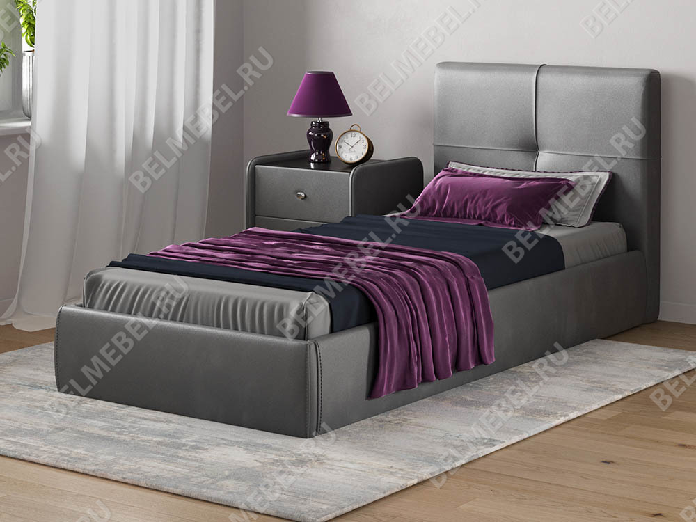 Интерьерные мягкие кровати - Кровать с подъемным механизмом ПРИМА МОДЕЛЬ 1 (90) Бархат 18(2) - Белорусская мебель
