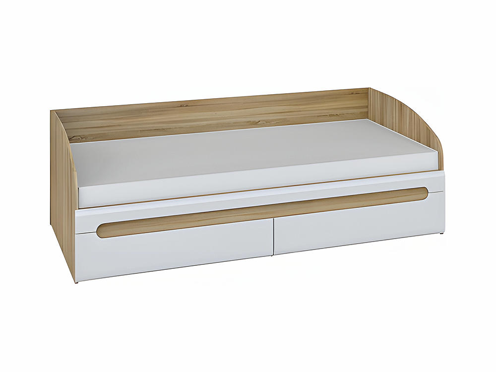 Кровати в детскую - Кровать ЛЕОНАРДО (90) Белое дерево + Дуб сонома(1) - Белорусская мебель