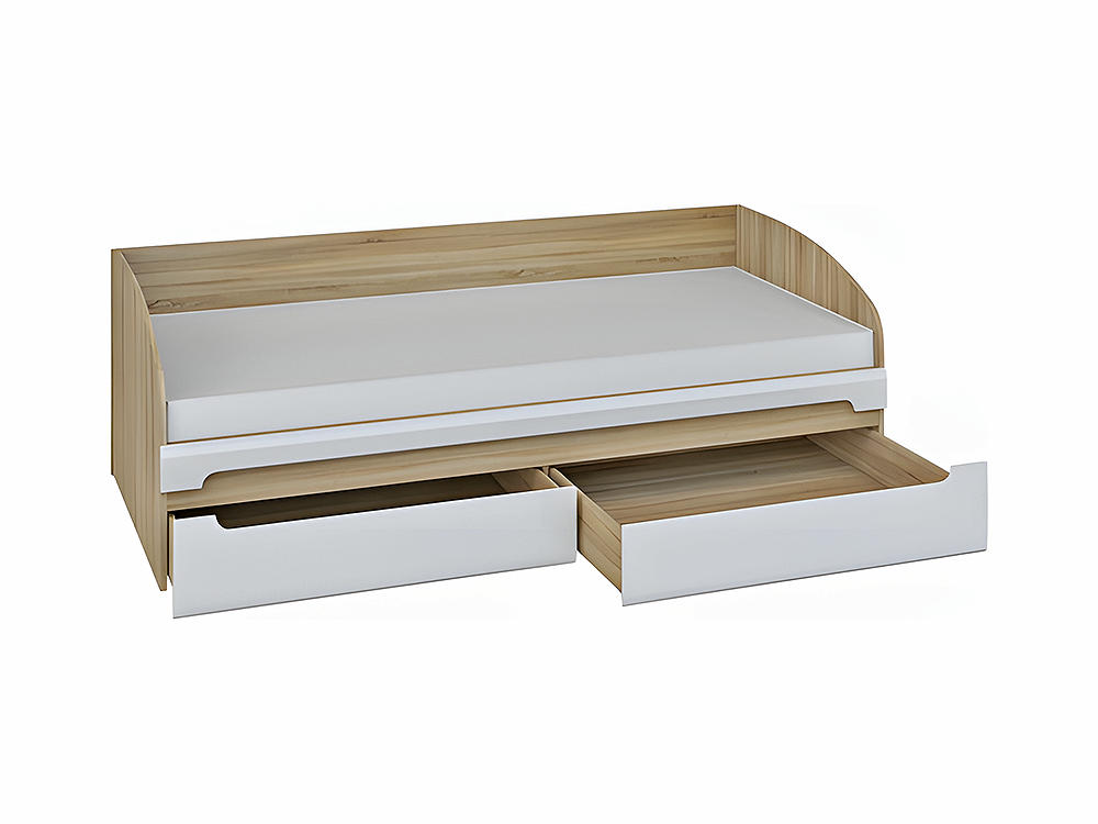 Кровати в детскую - Кровать ЛЕОНАРДО (90) Белое дерево + Дуб сонома(2) - Белорусская мебель