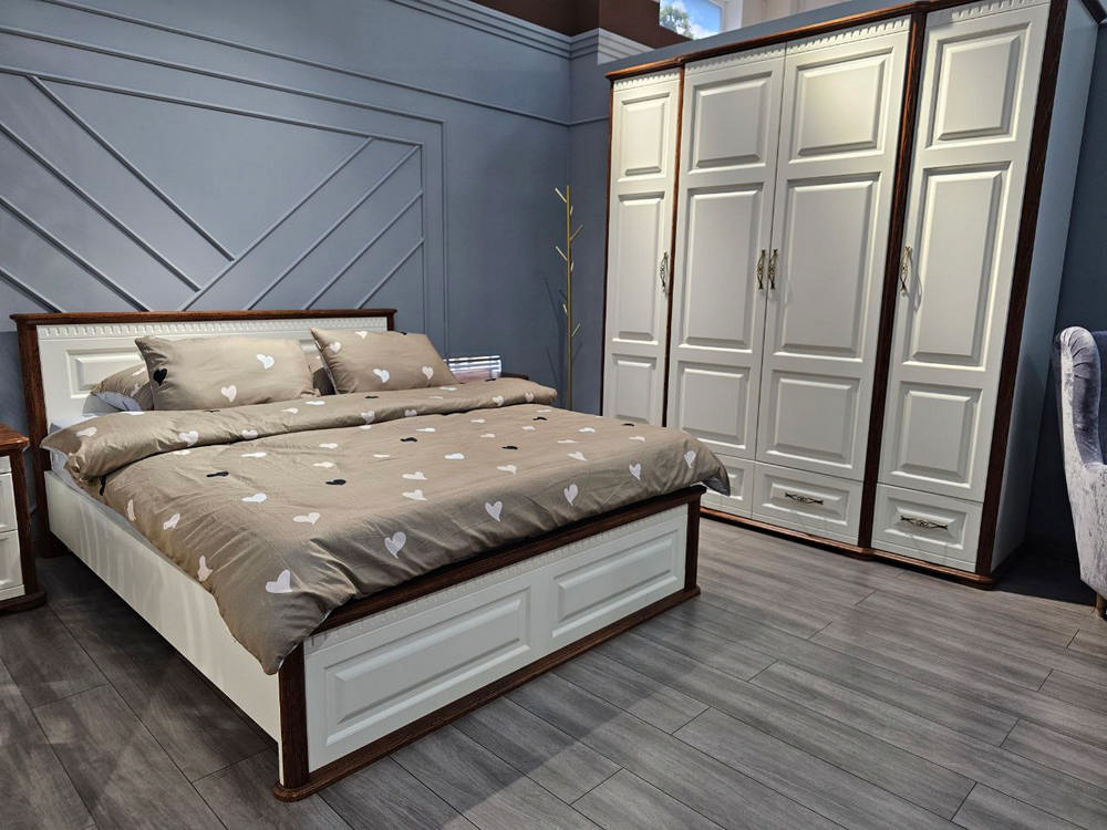 Кровати - Кровать МАРСЕЛЬ (160), Крем + Дуб Кантри(3) - Белорусская мебель