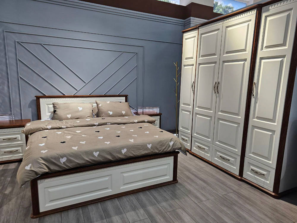 Кровати - Кровать МАРСЕЛЬ (160), Крем + Дуб Кантри(5) - Белорусская мебель