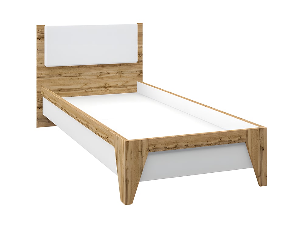Кровати - Кровать СКАНДИ (90) Дуб Вотан + Белый МН-036-21(1) - Белорусская мебель