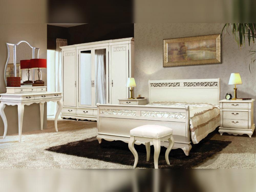 Наборы спален - Спальня ОСКАР (белая эмаль + тёмная патина) 1(1) - Белорусская мебель