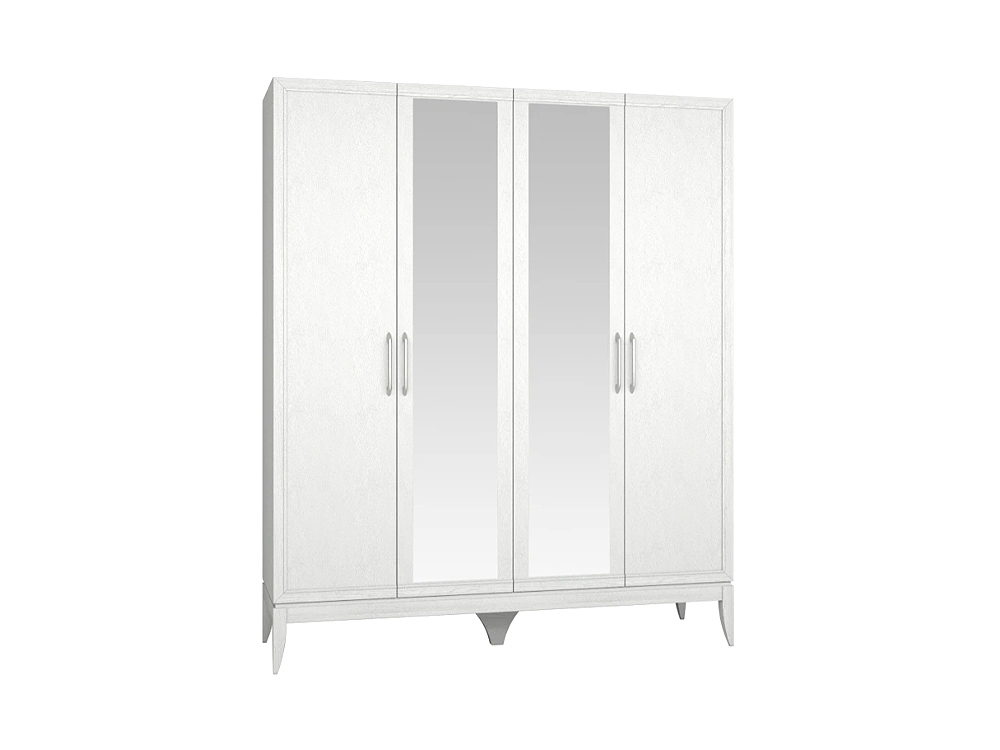 Шкафы для одежды - Шкаф для одежды ОРТА четырёхдверный с зеркалом, Айвори + БП(1) - Белорусская мебель