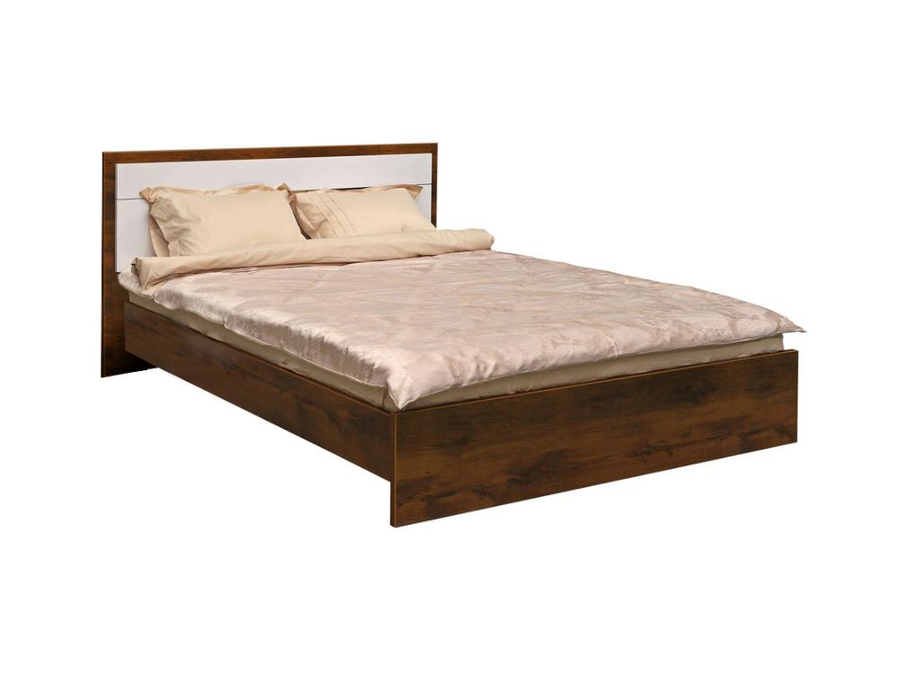 Кровати - Кровать двуспальная МОНАКО, Дуб Саттер + Белый глянец(1) - Белорусская мебель