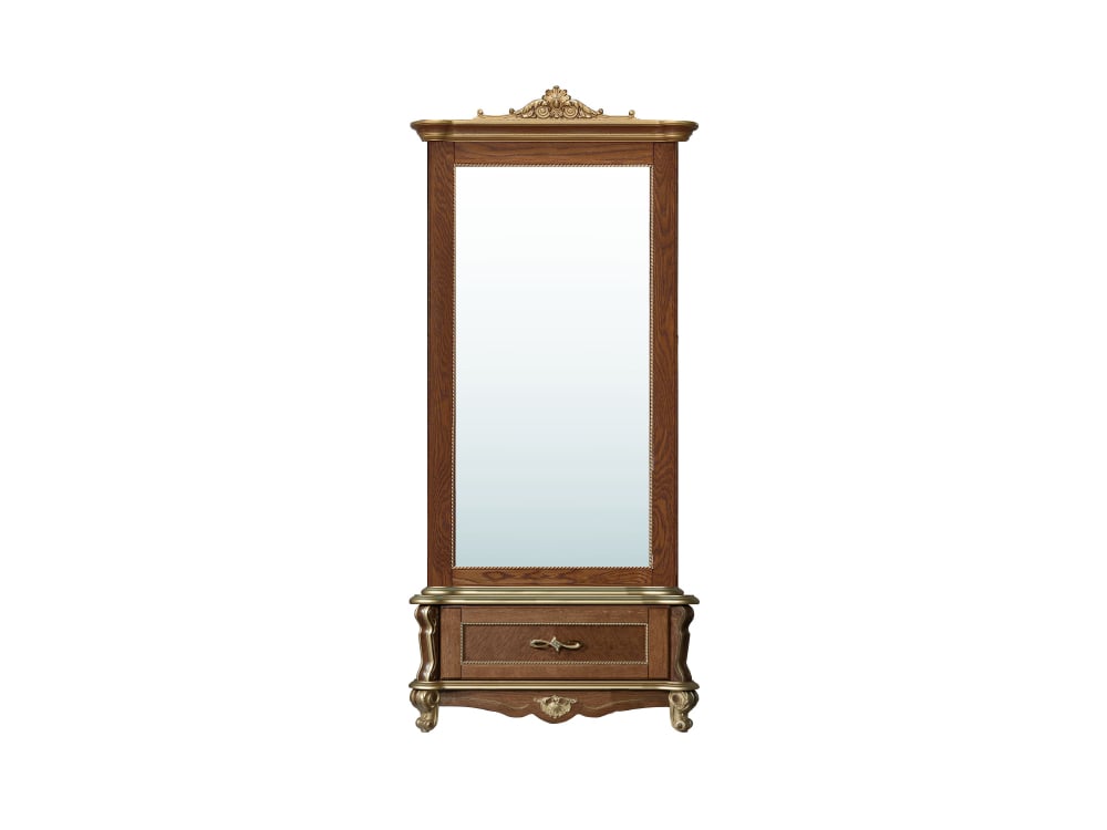 Зеркала в прихожую, трюмо - Зеркало напольное АЛЕЗИ ЛЮКС 1, Античная бронза с золочением(1) - Белорусская мебель