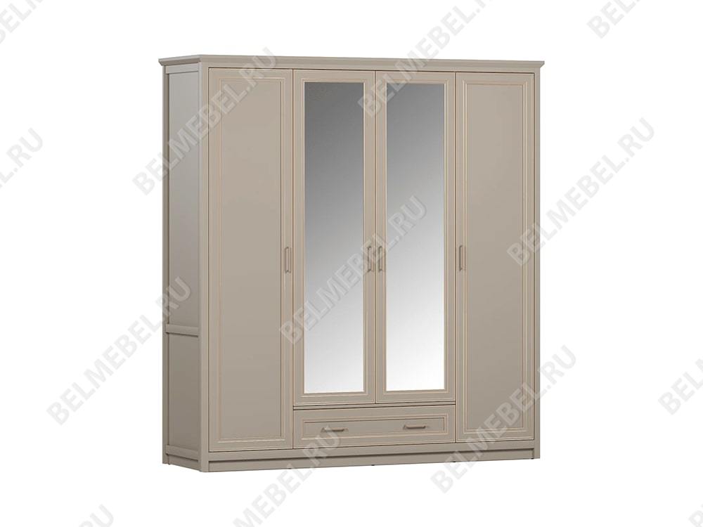 Шкафы для одежды - Шкаф четырёхстворчатый с зеркалом Classic, Глиняный серый(1) - Белорусская мебель