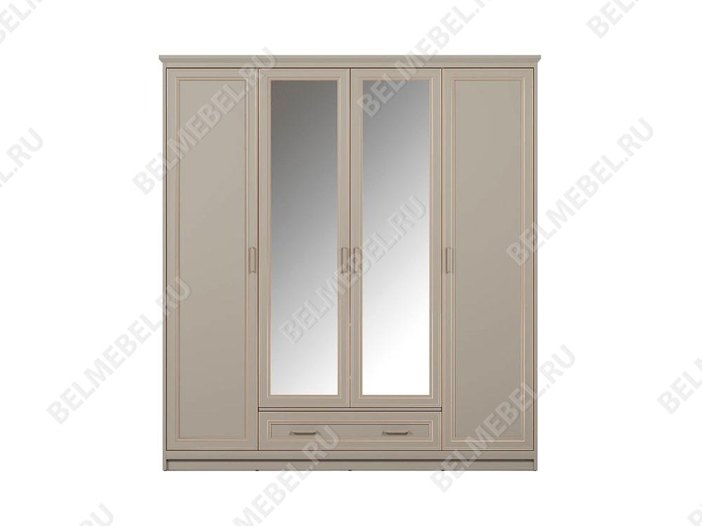 Шкафы для одежды - Шкаф четырёхстворчатый с зеркалом Classic, Глиняный серый(3) - Белорусская мебель