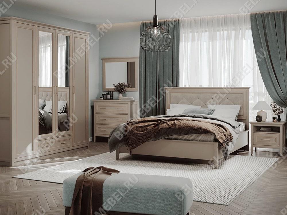 Шкафы для одежды - Шкаф четырёхстворчатый с зеркалом Classic, Глиняный серый(4) - Белорусская мебель