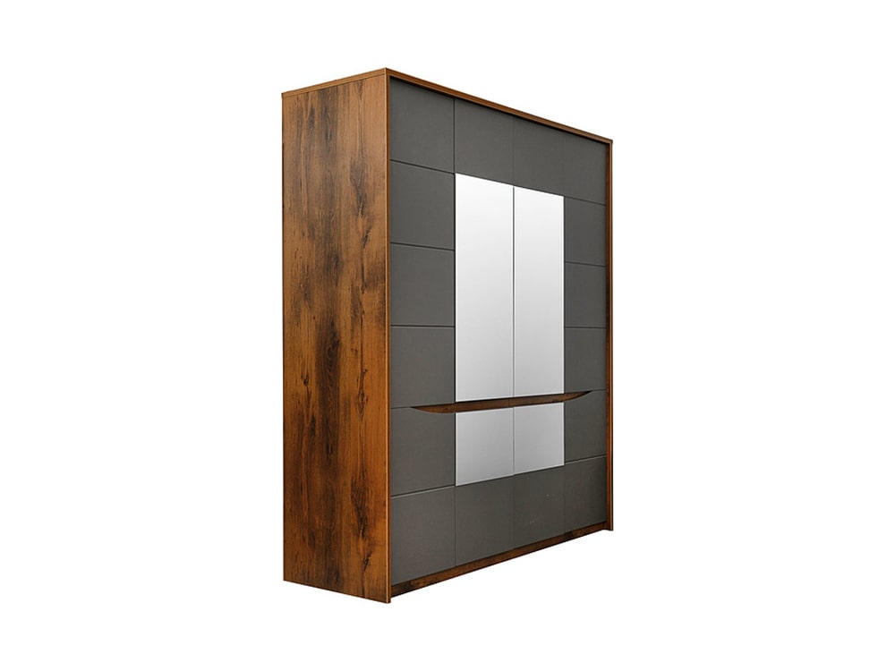 Шкафы для одежды - Шкаф для одежды МОНАКО, Дуб Саттер + Серый мокко,4 двери(1) - Белорусская мебель