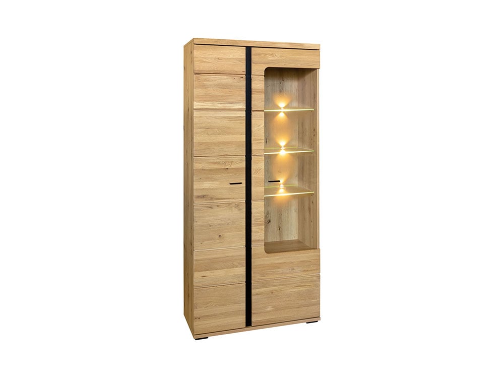 Шкафы с витриной - Шкаф с витриной СОНОС СИТИ, Дуб натуральный(1) - Белорусская мебель