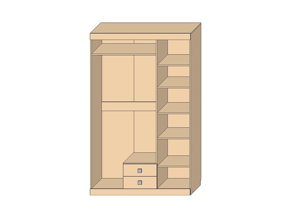 Шкафы для одежды - Шкаф ЛОНДОН 3Д2Я, Оникс + Битон пайн светлый(2) - Белорусская мебель