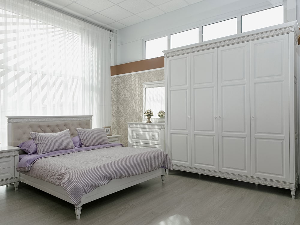 Кровати - Кровать двуспальная БРИСТОЛЬ 1, Белый дуб с патиной, ГМ 6481(2) - Белорусская мебель