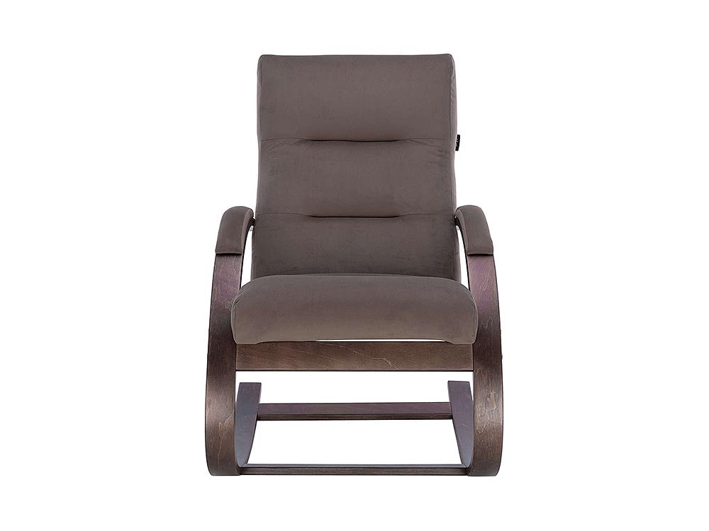 Кресла в гостиную - Кресло-качалка МИЛАНО, Орех текстура + Велюр V23 молочный шоколад(2) - Белорусская мебель