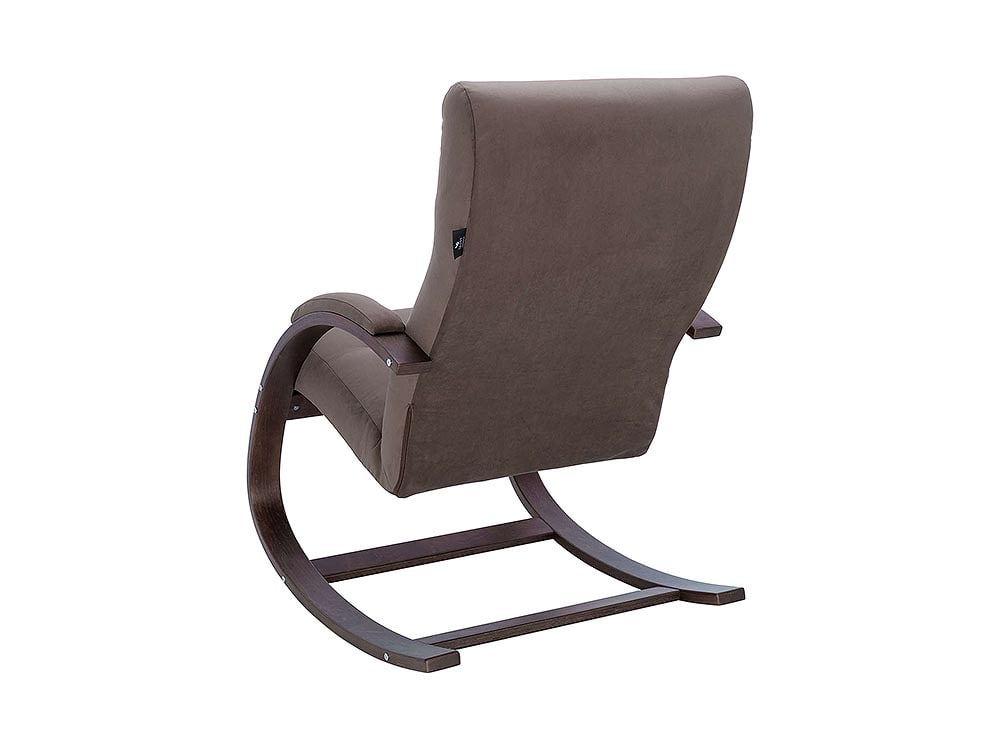 Кресла в гостиную - Кресло-качалка МИЛАНО, Орех текстура + Велюр V23 молочный шоколад(4) - Белорусская мебель
