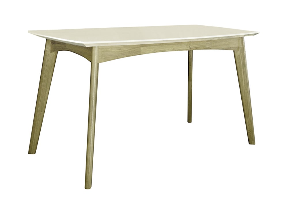 Столы обеденные - Стол МОНИКА 1, Слоновая кость + Дуб натуральный(1) - Белорусская мебель
