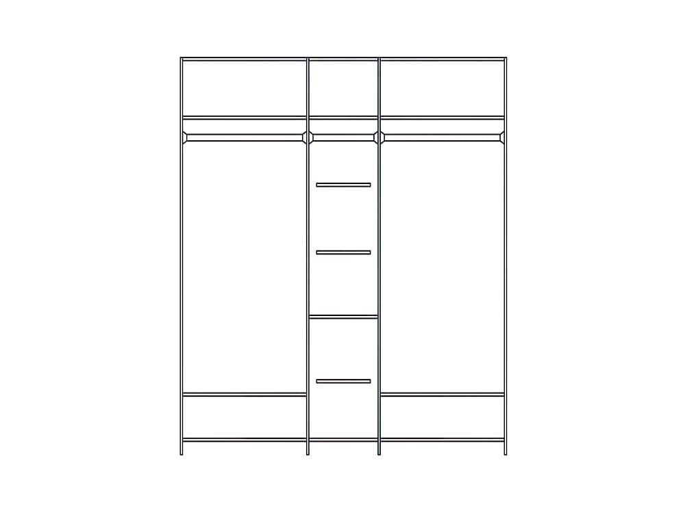 Шкафы для одежды - Шкаф для одежды НИНЕЛЬ, 5 дверей, белая эмаль(2) - Белорусская мебель