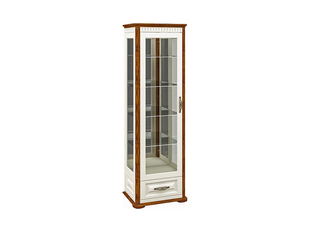 Шкафы с витриной - Шкаф комбинированный МАРСЕЛЬ, Крем + Дуб Кантри (-12)(1) - Белорусская мебель