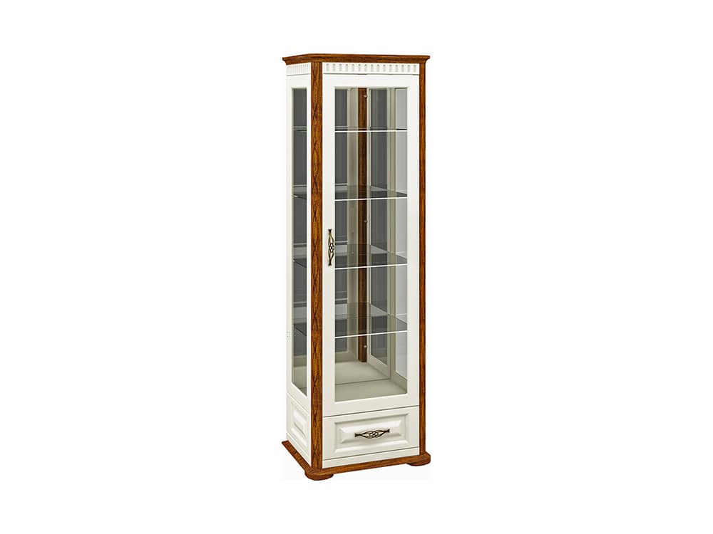 Шкафы с витриной - Шкаф комбинированный МАРСЕЛЬ, Крем + Дуб Кантри (-12)(2) - Белорусская мебель