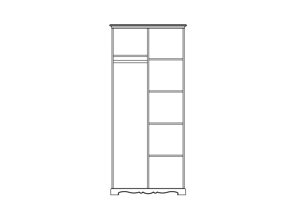 Шкафы для одежды - Шкаф для одежды ЛОЛИТА, Альпийский дуб, ГМ 8802(2) - Белорусская мебель