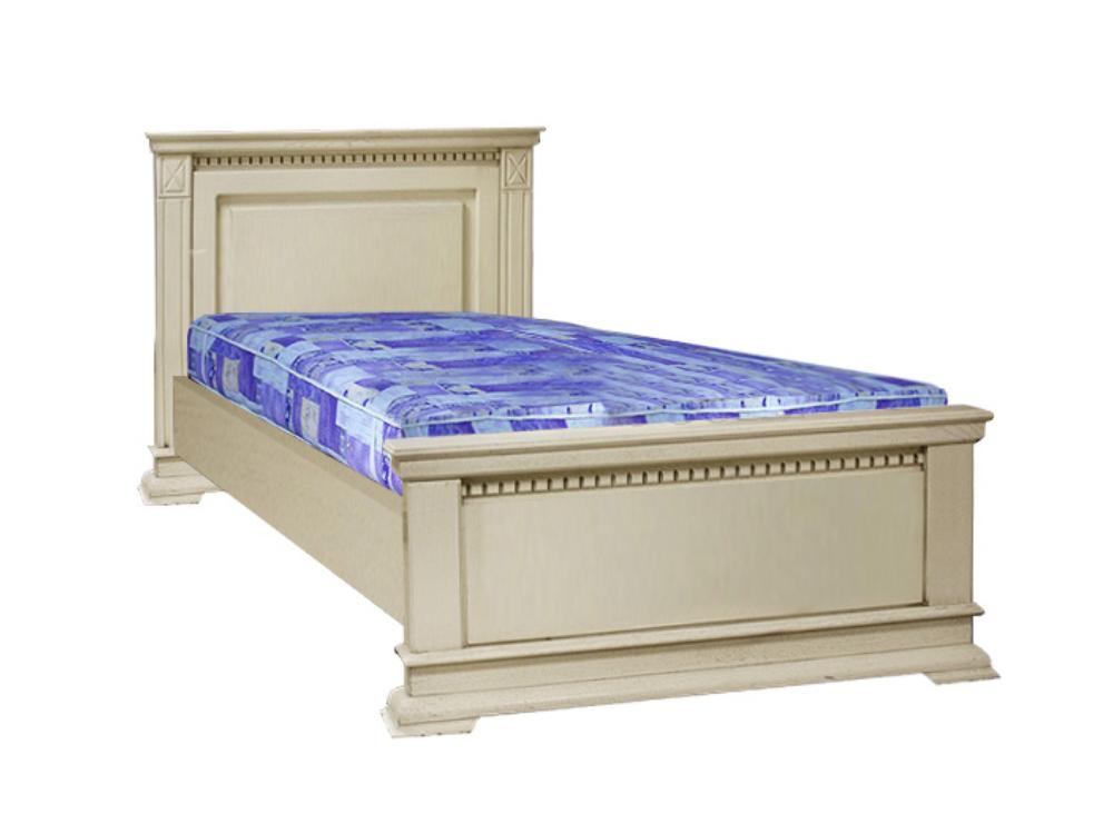 Кровати - Кровать односпальная ВЕРДИ ЛЮКС (80), изножье низкое, Слоновая кость(2) - Белорусская мебель